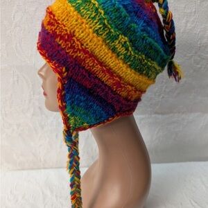 Colorful Rainbow wool hat